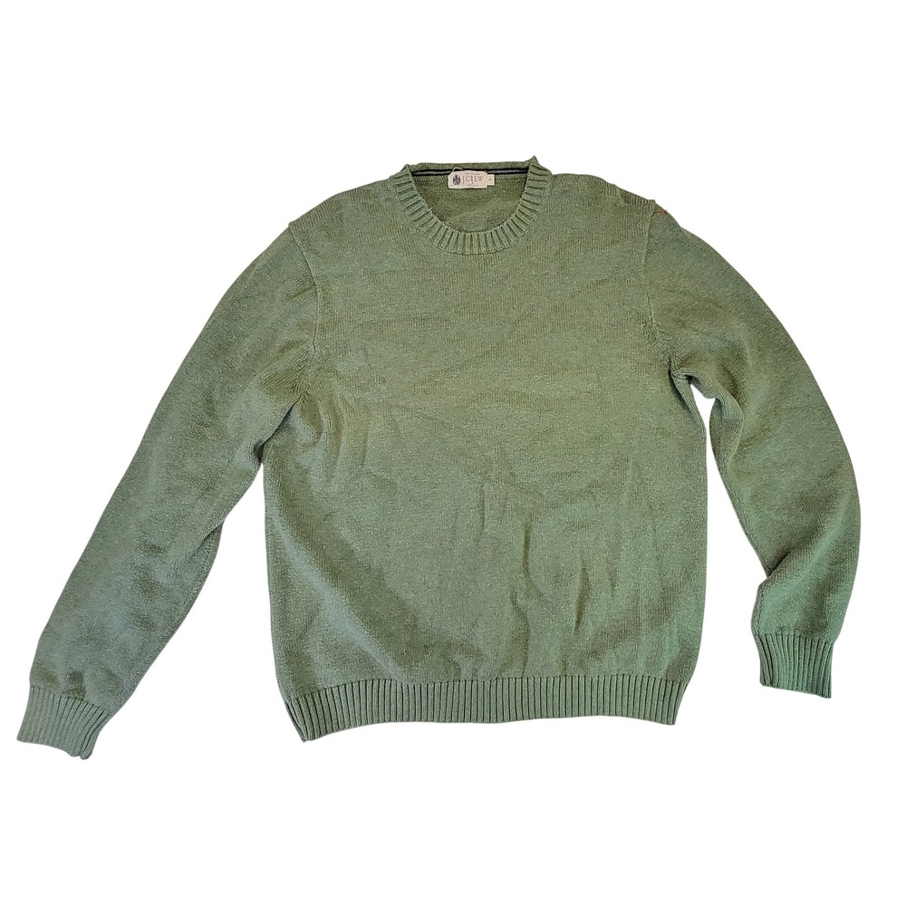 J‎ Crew Men's Crewneck Sweater Light Green Long Sleeve Knit Pullover Top L